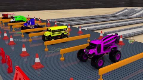 Big Truck Transporting Street Vehicles Street Vehicles Garage Shed Parking Games 3D