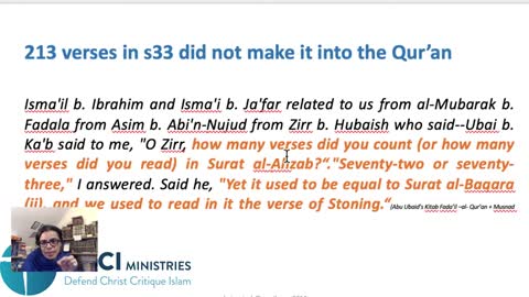 The Quran is perfectly preserved by the oral tradition with minimum of 563 missing verses!