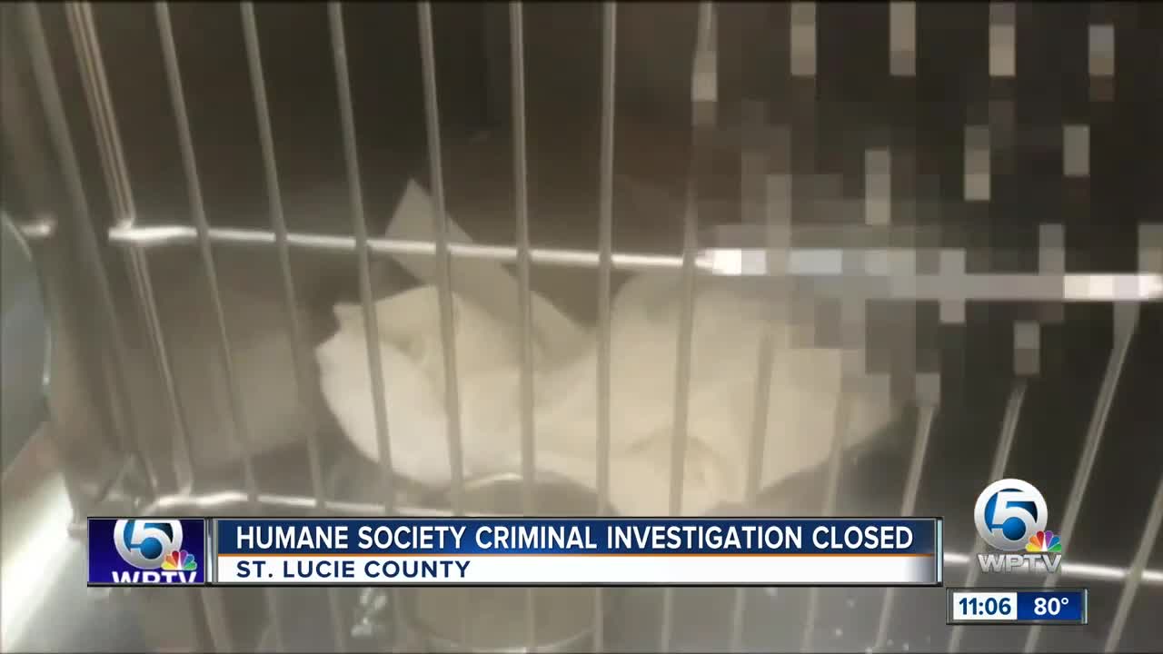 Humane Society of St. Lucie County criminal investigation closed