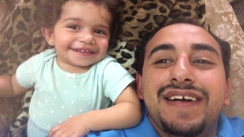 A dad begins to beatbox for his daughter. But what she does next will have you smiling!