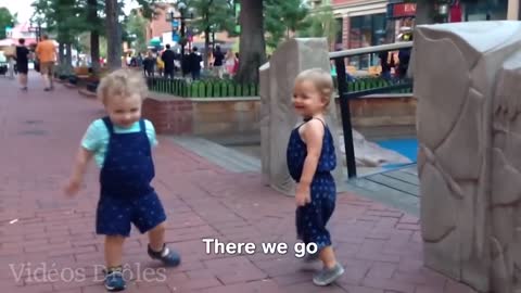 Funny babies and kids innocently kissing