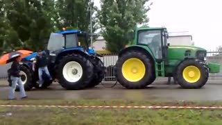 tractor power showing on road