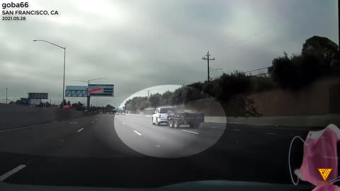 Dashcam footage of truck almost losing it 2021.05.28 — SAN FRANCISCO, CA