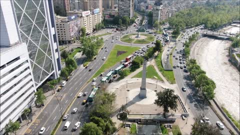 Plaza Italia and Baquedano in Santiago, Chile
