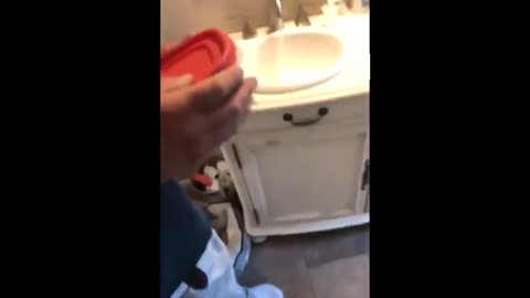 Dad scares son with fake spider in Tupperware container