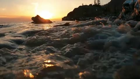 Incredible Beautiful Sunset At The Ocean