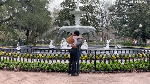 Girl Proposes to Unsuspecting Boyfriend in Forsyth Park