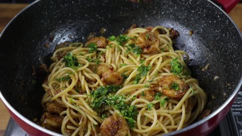 Spicy Butter Garlic Shrimp Pasta Recipe