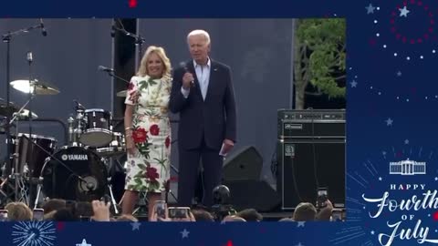 Jill Biden Reminds Joe to Say "God Bless America" at 4th of July Speech