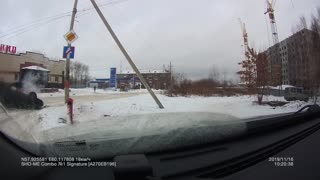 Slippery Roads Cause Roll Over in Russia