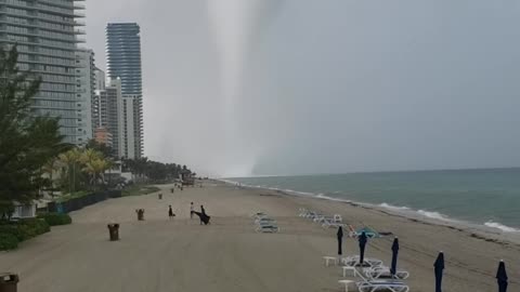 Waterspout Touches Down on Florida Beach
