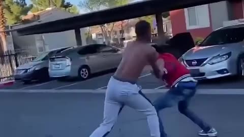 Parking Lot Fight: Teenagers Battle It Out