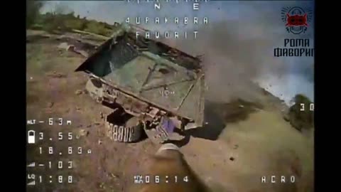 RU T-72B3 turtle tank is disabled by mine then finished off with fpv drones