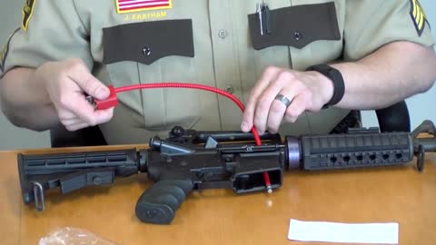 Gun lock demonstration - semi-automatic rifle