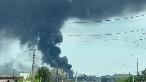 Ukraine War - Smoke rising from Azovstal industrial complex in Mariupol