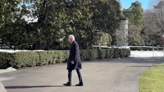 President Joe Biden Does A Vigorous Micro-Hop While Ignoring Reporters