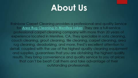 Quality Service for Area Rug Cleaning in Menifee Lakes