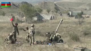 Imágenes de unidades de artillería militar de Azerbaiyán