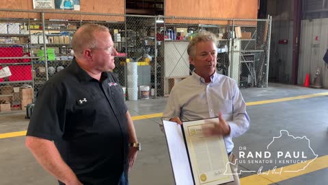 Dr. Paul Visits CoreTrans to Present Small Business of the Week Award - July 6, 2022