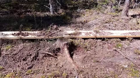 Cottage foundation at the mining claim.