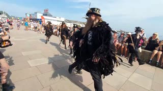 Beltane Border Morris dancing Black Fox, Teign Maritime Shanty Festival, Teignmouth, Devon 9 9 2023