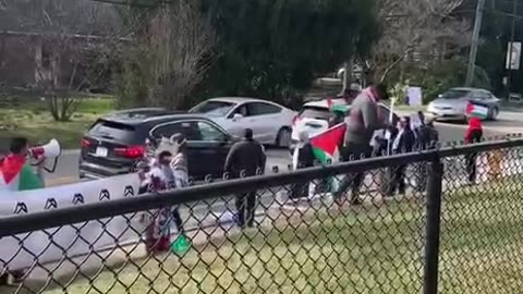 Pro Palestine Protestors At Biden Rally Strath Haven Middle School