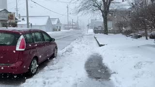 Snow in Slow Motion while I’m walking.