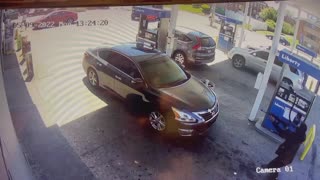 Security footage shows a gas station being ambushed leaving one man dead