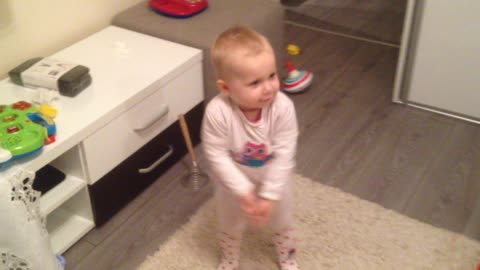 Talented baby girl shows off her dance moves