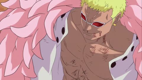 One Piece –Doflamingo repairs his internal organs using his ability