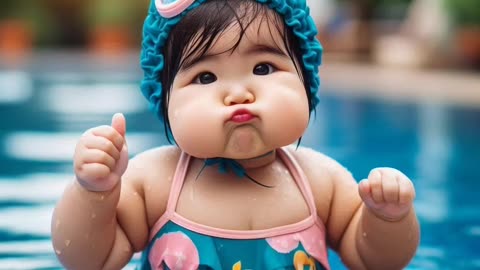 Cute funny baby in swimming pool 😂 #cute #funny #baby #kids #funnyvideo