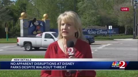 One person showed up to protest Disney's response to Florida's anti-grooming law