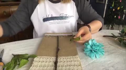 DIY Spring Flowers on Burlap Canvas