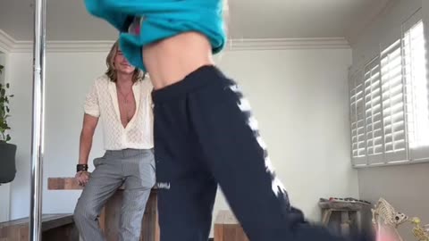 Showing my boyfriend the new dance i learned