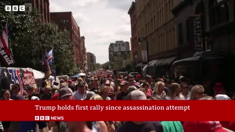 Donald Trump holds first rally since assassination attempt | BBC News| NATION NOW ✅