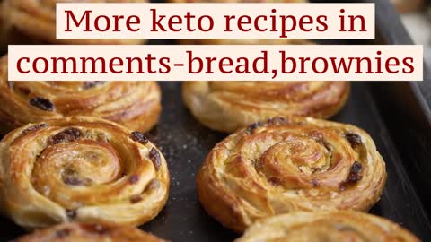 Keto Cinnamon iced rolls- recipe 1- more recipes in comments & description