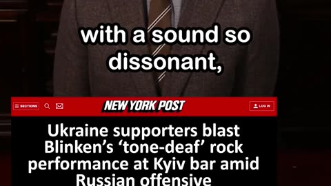 Amid Russian Offensive Blinken Takes the Stage for Rock Performance at Kyiv Bar