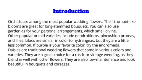 Which Flower is Best for Wedding Flower Decoration?
