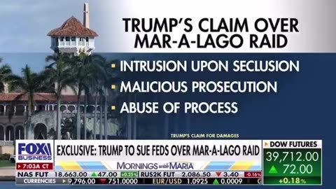 BREAKING: President Trump to sue DOJ for $100M over Mar-a-Lago raid, alleging political persecution