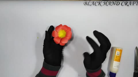 Beautiful Wall Mount Paper Flower - Easy Room Decor -Black Hand Craft