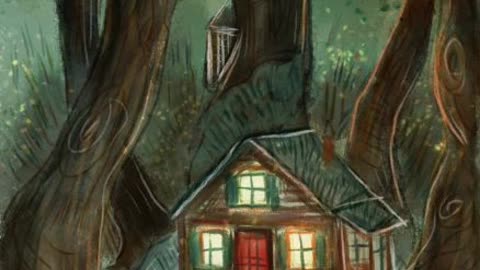 I draw a mysterious house in the forest