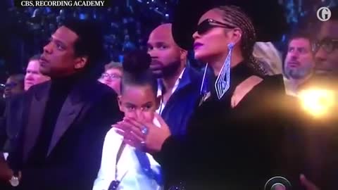 Blue Ivy appears to hush parents Beyoncé and Jay-Z at Grammys