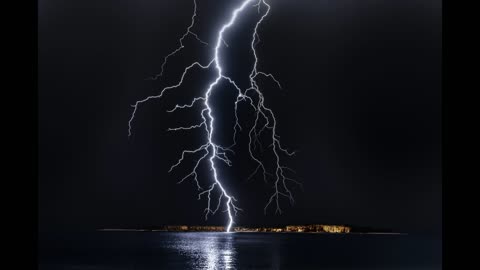 Rain at Night over ocean White Noise