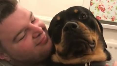 Rottweiler grumble/purr/rumble aaauhh