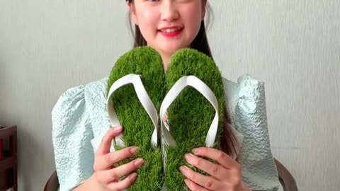 Step into eco-chic comfort with Green Grass Slippers! ?✨