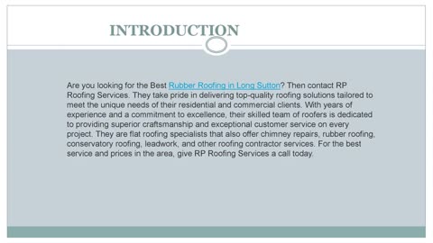Looking for the best Rubber Roofing in Long Sutton
