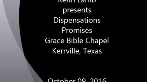 Keith Lamb presents Dispensations, promises 10-09-2016