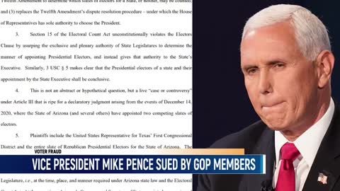 Vice President Pence Sued By A Group Of GOP Members To Overturn Electoral College Vote