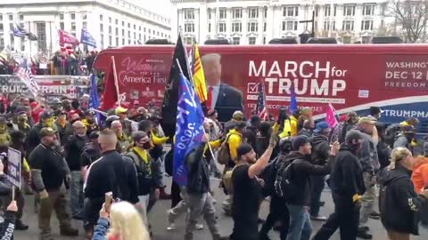 Four stabbed as two groups of protestors clash during Million MAGA March in DC