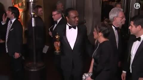 Footage appears to show man with Frances McDormand's Oscar